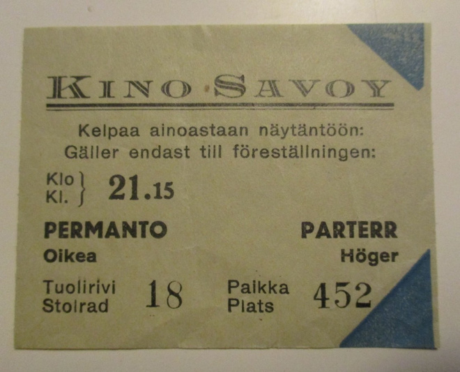 VANHA ELOKUVALIPPU - KINO SAVOY  (AB10)