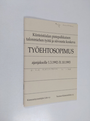 Kiinteistöalan pistepalkkaisen talonmiehen työtä ja siivo...