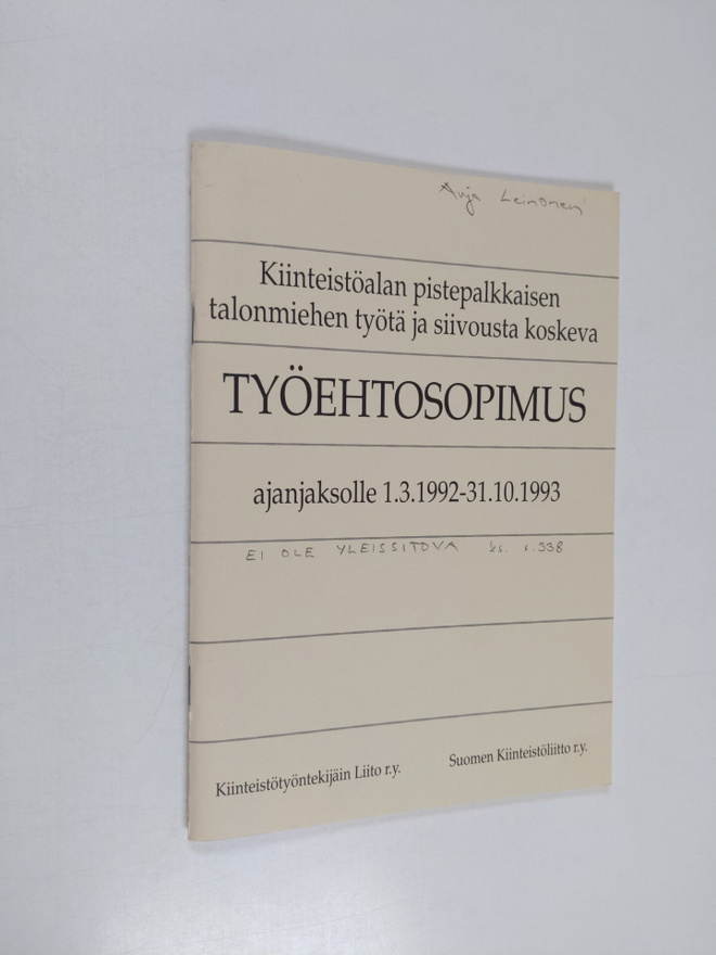 Kiinteistöalan pistepalkkaisen talonmiehen työtä ja siivo...