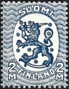 1928 M-17 Saarinen 2 mk sininen PT ** LaPe 132 B W 1