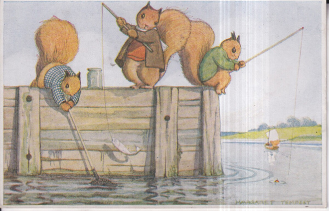 Fishing. Margaret  Tempest , Oravat ongella.  e171