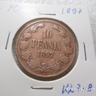 10  penniä 1897  siistikuntoinen     kl 7-8 - pikkukuva 5