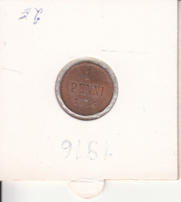 1 penni  1916 kl 8