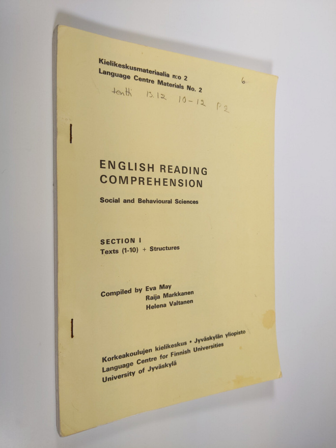 English reading comprehension : social and behavioural sc...