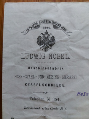 LUDWIG NOBEL Maschinenfabrik lasku St. Petersburg 1907