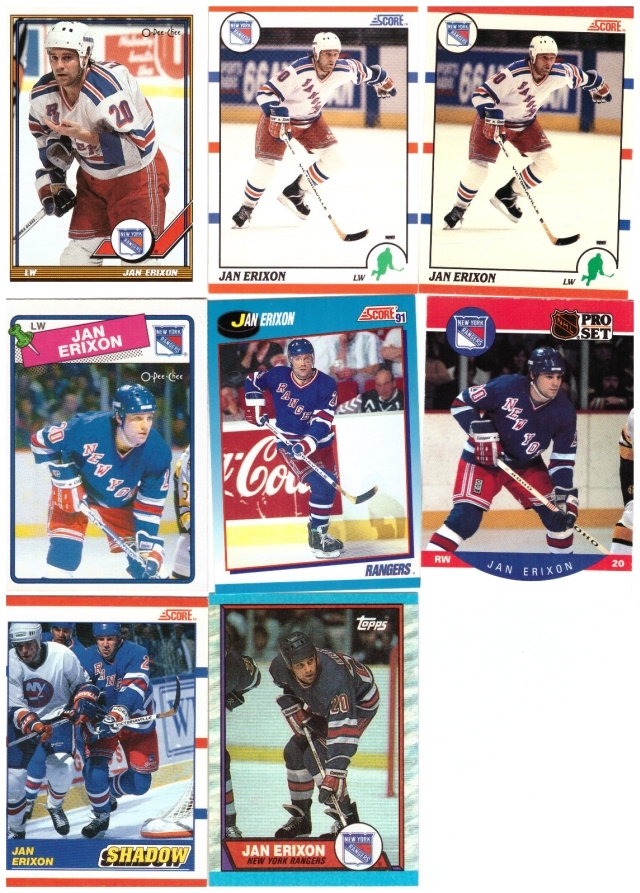 8 x Legenda JAN ERIXON New York Rangers