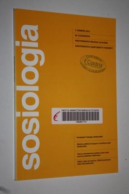 Sosiologia 4/2013 : Westermarck-seuran julkaisu