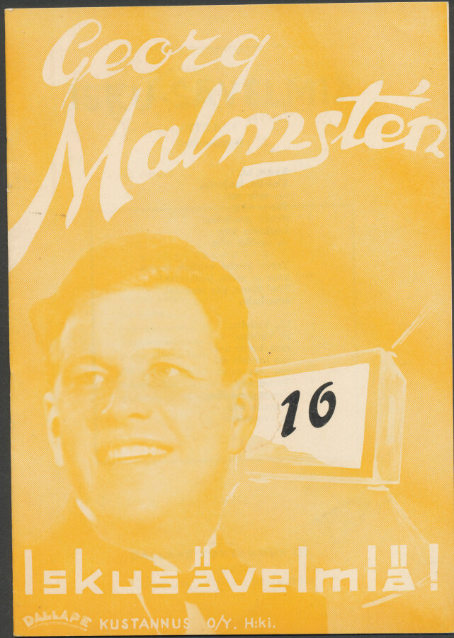 1938 - Georg Malmsten - Iskusävelmiä no. 20 - Lauluvihko