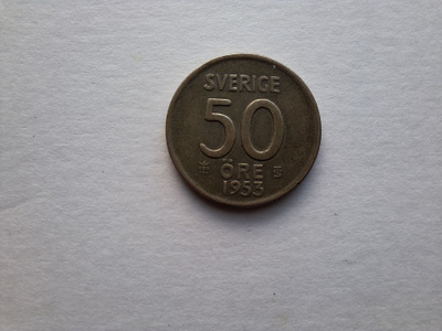 50 ÖRE 1953 Ruotsi ( Hopea )