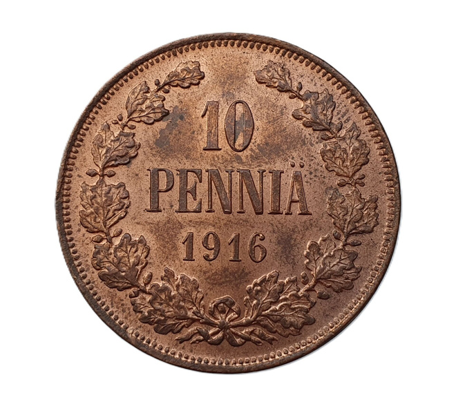 10 penniä 1916 - hienokuntoinen!
