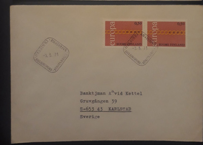 1971  Europa CEPT FDC merkkiparilla