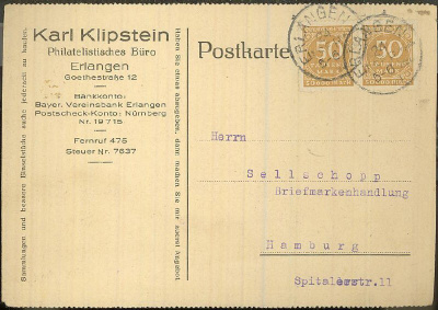 Saksa Mi 275 pari postikortilla