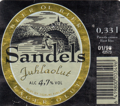 Olutetiketti Sandels Juhlaolut 4.7vol   a3