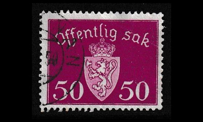 Norja 58 o Virkamerkki 50 öre lila (1946)