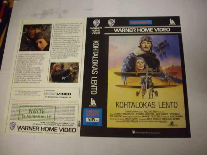 Vhs kansipaperi Fix - KOHTALOKAS LENTO (Sis.postikulut)