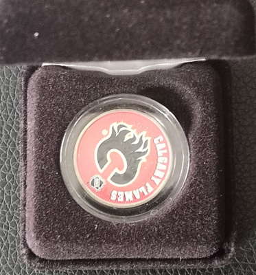 NHL colorized coins Calgary flames