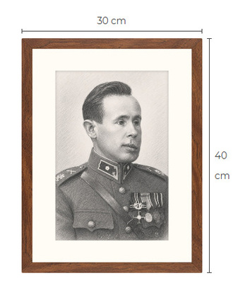 Uusi Simo Häyhä art print kehystetty 30 cm x 40 cm