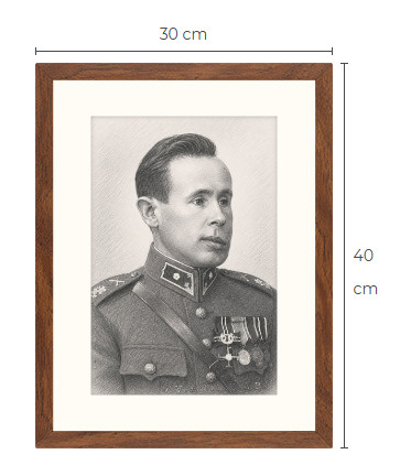 Uusi Simo Häyhä art print kehystetty 30 cm x 40 cm
