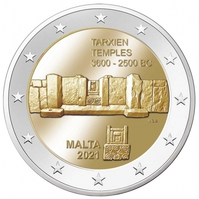 ** MALTA 2€ 2021 Tarxien Temples pillerissä **