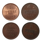 1 Penni 4 kpl. 1900-1909 Hyväkuntoinen erää! - pikkukuva 1