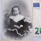 VANHA CDV Visiitti Valokuva Lapsi Tyttö Nukke 1900-l - pikkukuva 1