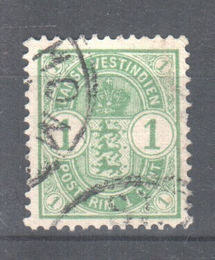 Tanskan Länsi-intia 1900 1C merkki         Vanhaa