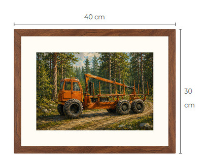 Uusi Metsäkone traktori art print 30 cm x 40 cm