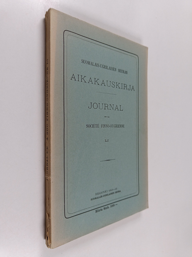 Suomalais-ugrilaisen seuran aikakauskirja - journal de la...