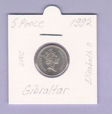 Gibraltar (Iso-Britania) 5 Pence v.1992 KM#22.2