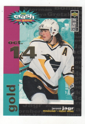 1995-96 UD cc You Crash the Game Gold Jagr oct 14