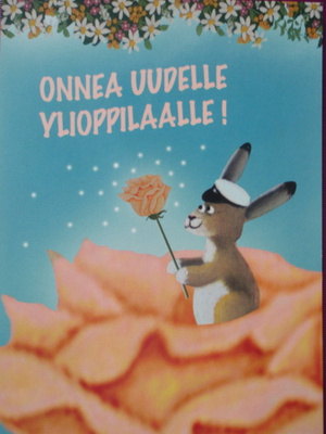 Pertti Ylinen pupu onnittelee ylioppilasta