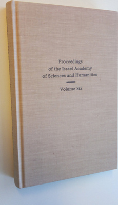 Proceedings of the Israel Academy of Sciences and Humanit...