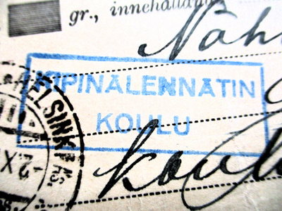 1920 Turku pakettikortti os Kipinälennätinkoulu  Santahamina