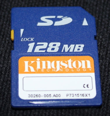 128Mb Kingston SD muistikortti