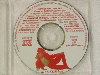 Kike Elomaa • Mikset Aloitetta Tee CD Maxi-Single