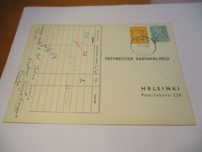 1954 Kuru sekap liikekortilla