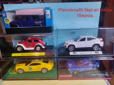 5 kpl pienoismallia koko vaihtelee