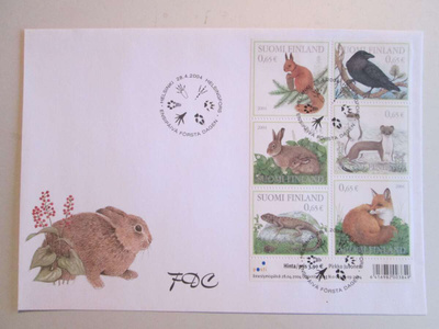 FDC ENSIPÄIVÄKUORI 28.4.2004 6x0,65 EUROARVOISET MERKIT