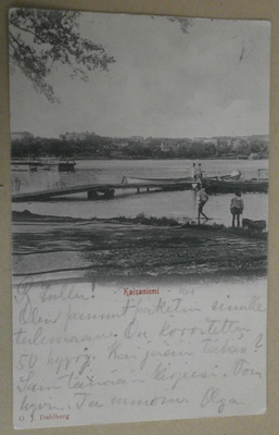Helsinki, Kaisaniemi, lapset leikkimässä rannalla, p. 1905