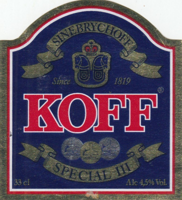 Olutetiketti  Koff Special III  Sinebrychoff  ,   a3