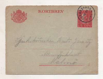 RUOTSI, kirje-ehiö 1921