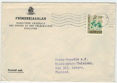 Islanti Mi 384 yksin painotuote Suomeen