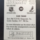 1987-88 Panini Hockey #288 Kari Takko - pikkukuva 2