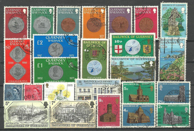 GUERNSEY Kanaalisaaret suuri levyllinen merkkejä o