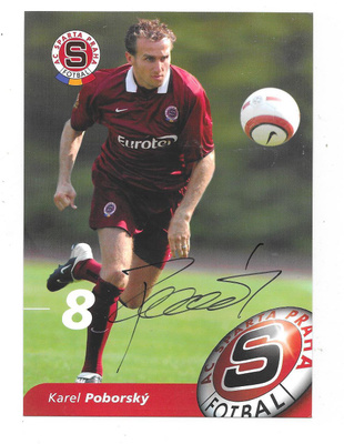 AC Sparta Praha Teamissued Signed # Karel Poborsky Nimmari