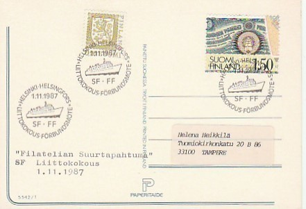 ERIKOISLEIMA , Liittokokous, Helsinki 1.11.1987