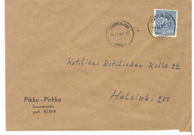 Suonenjoki,  v. 1969  firmakuori kotiseutukeräilijälle