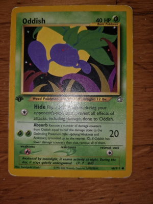 Pokemon Neo Genesis 1st Edition Common Card #68/111 Oddish