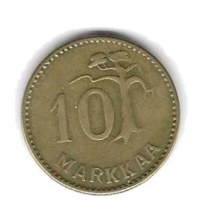 1952 10 MARKKAA KOLIKKO KÄYTETTY