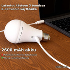 USB-C Ladattava LED-lamppu E27 – 7W, Kauko-ohjai - pikkukuva 2
